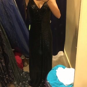 Black Sequin Prom Dress